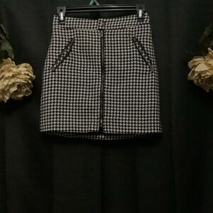 Hollister Ultra High Rise WOOL Blend Houndstooth Skirt SZ XS
